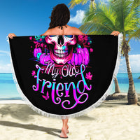 Skull Beach Blanket Hello Darkness My Old Friend Pinky - Wonder Print Shop