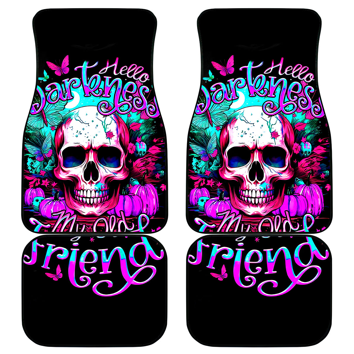 Skull Car Mats Hello Darkness My Old Friend Pinky - Wonder Print Shop