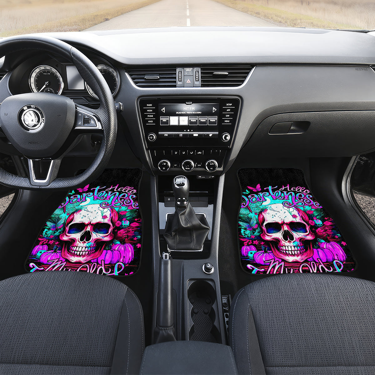 Skull Car Mats Hello Darkness My Old Friend Pinky - Wonder Print Shop
