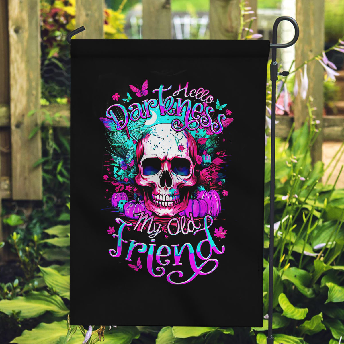 Skull Garden Flag Hello Darkness My Old Friend Pinky - Wonder Print Shop