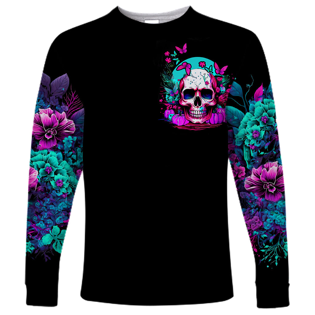 Skull Long Sleeve Shirt Hello Darkness My Old Friend Pinky - Wonder Print Shop