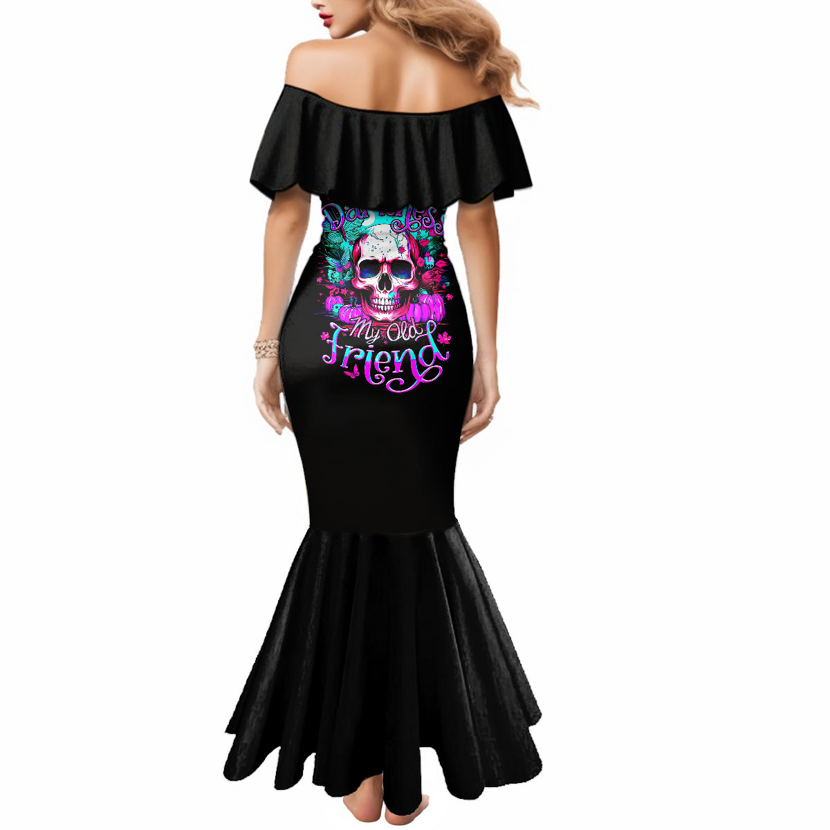Skull Mermaid Dress Hello Darkness My Old Friend Pinky - Wonder Print Shop