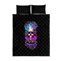 Skull Quilt Bed Set Hello Darkness My Old Friend Pinky - Wonder Print Shop