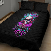 Skull Quilt Bed Set Hello Darkness My Old Friend Pinky - Wonder Print Shop