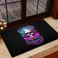 Skull Rubber Doormat Hello Darkness My Old Friend Pinky - Wonder Print Shop