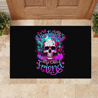 Skull Rubber Doormat Hello Darkness My Old Friend Pinky - Wonder Print Shop