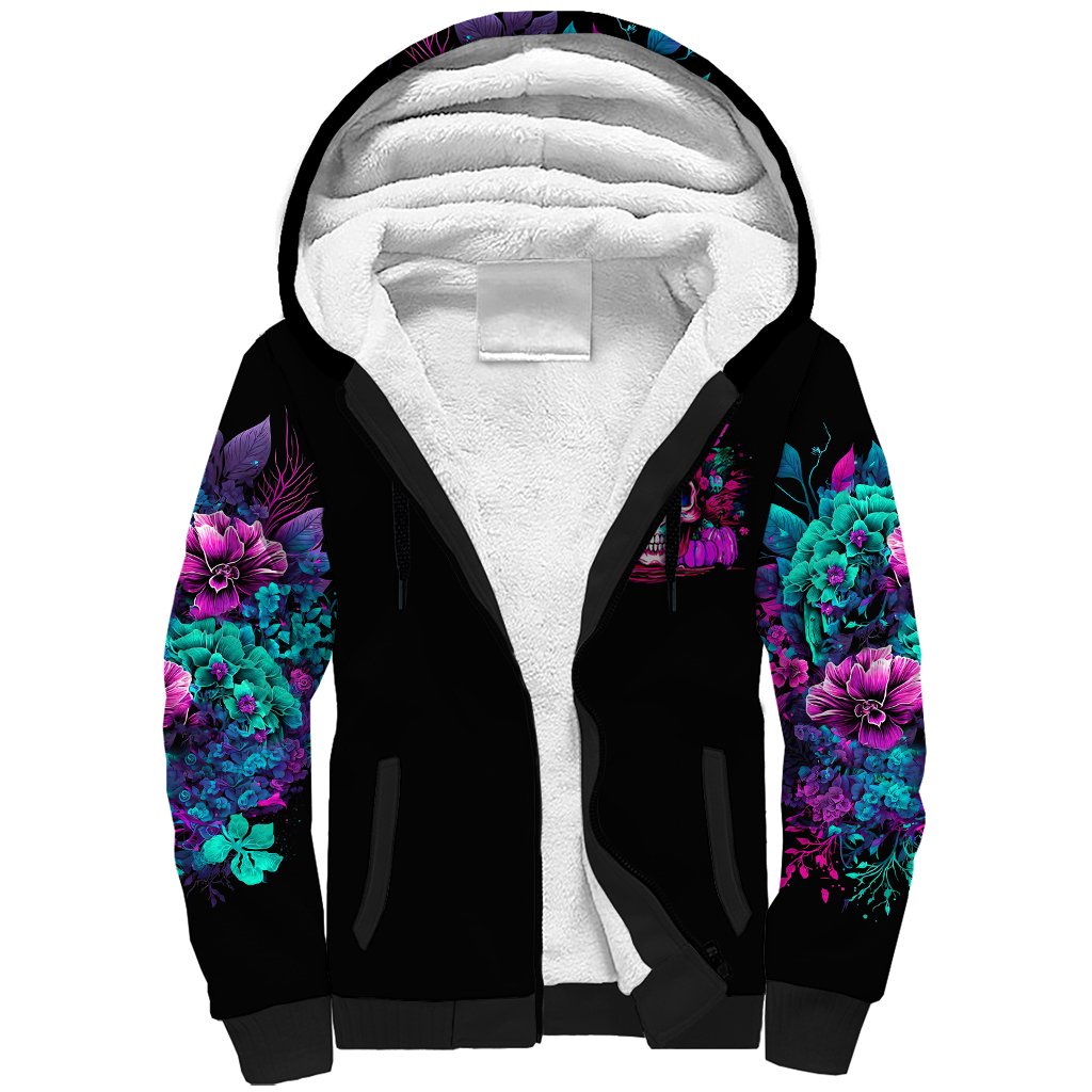 Skull Sherpa Hoodie Hello Darkness My Old Friend Pinky - Wonder Print Shop