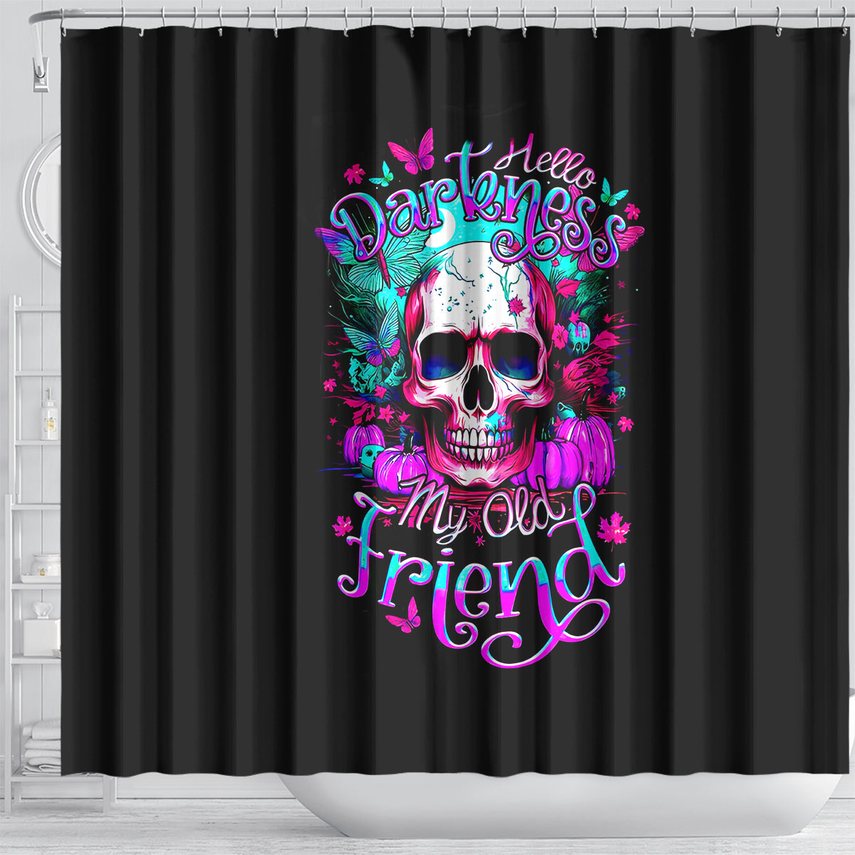 skull-shower-curtain-hello-darkness-my-old-friend-pinky