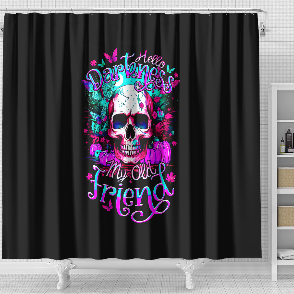 skull-shower-curtain-hello-darkness-my-old-friend-pinky