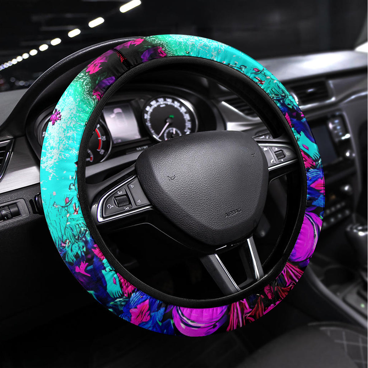 Skull Steering Wheel Cover Hello Darkness My Old Friend Pinky - Wonder Print Shop