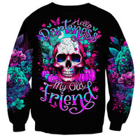 Skull Sweatshirt Hello Darkness My Old Friend Pinky - Wonder Print Shop