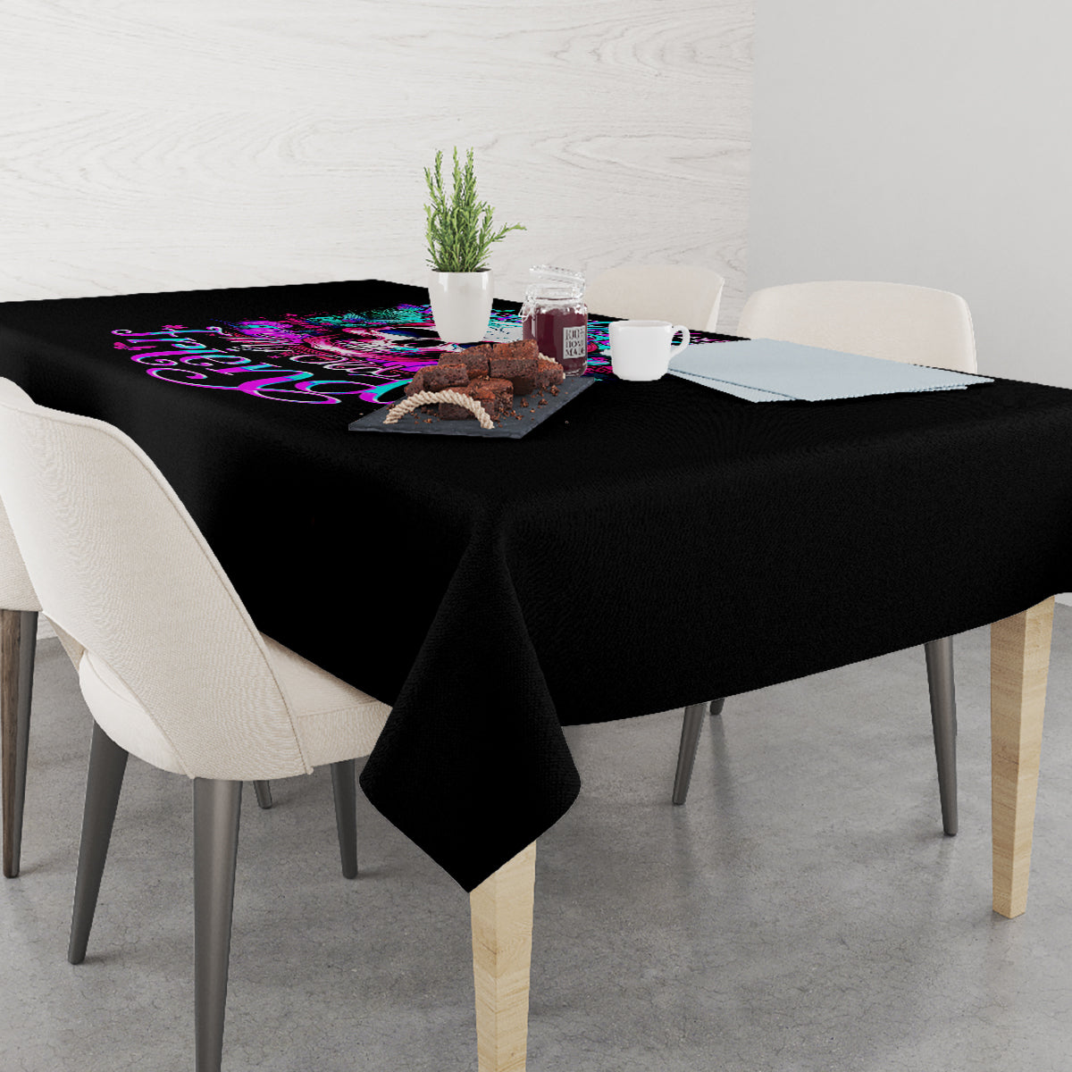 Skull Tablecloth Hello Darkness My Old Friend Pinky - Wonder Print Shop