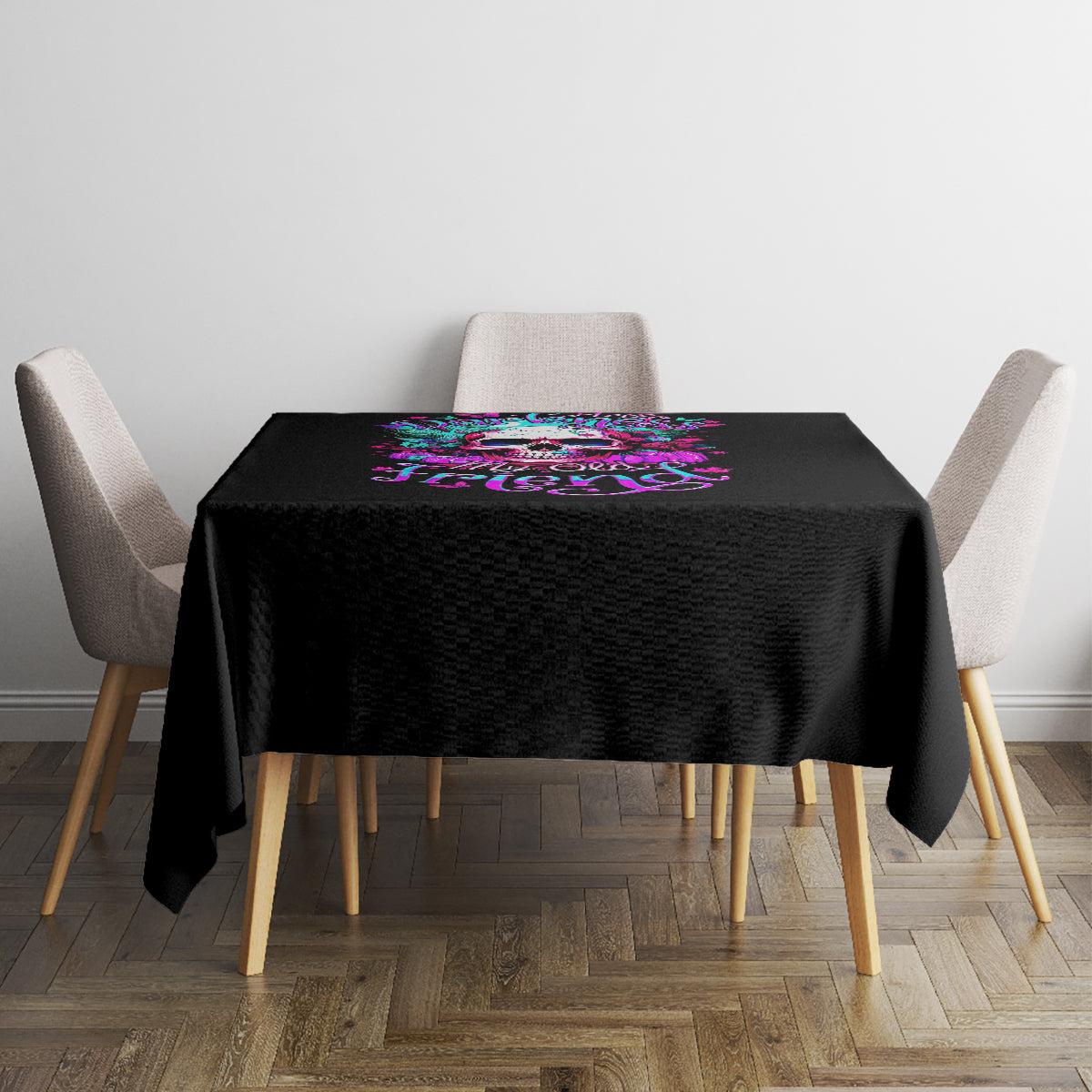 Skull Tablecloth Hello Darkness My Old Friend Pinky - Wonder Print Shop