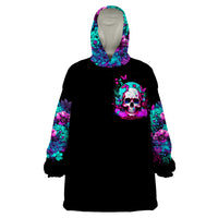 Skull Wearable Blanket Hoodie Hello Darkness My Old Friend Pinky - Wonder Print Shop