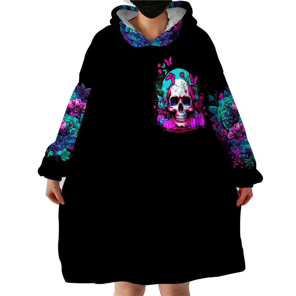Skull Wearable Blanket Hoodie Hello Darkness My Old Friend Pinky - Wonder Print Shop