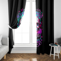 Skull Window Curtain Hello Darkness My Old Friend Pinky - Wonder Print Shop