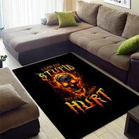Flame Skull Area Rug I Can Fix Stupid But That Hurt - Wonder Print Shop