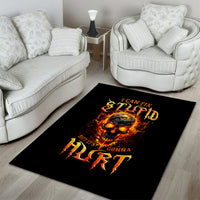 Flame Skull Area Rug I Can Fix Stupid But That Hurt - Wonder Print Shop