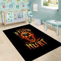 Flame Skull Area Rug I Can Fix Stupid But That Hurt - Wonder Print Shop