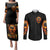 Flame Skull Couples Matching Puletasi Dress and Long Sleeve Button Shirts I Can Fix Stupid But That Hurt - Wonder Print Shop