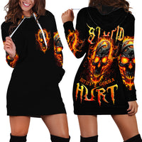 Flame Skull Hoodie Dress I Can Fix Stupid But That Hurt - Wonder Print Shop