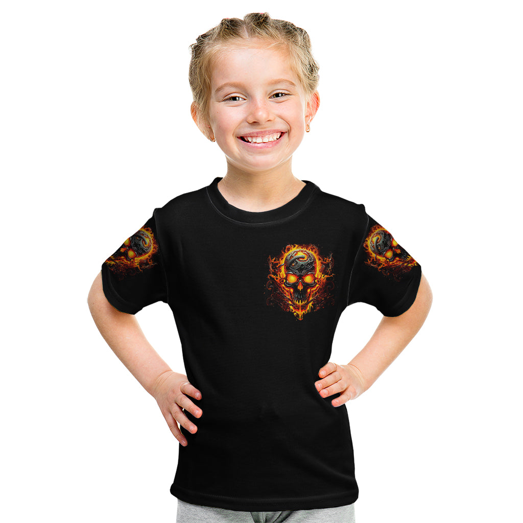 Flame Skull Kid T Shirt I Can Fix Stupid But That Hurt - Wonder Print Shop