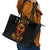 Flame Skull Leather Tote Bag I Can Fix Stupid But That Hurt - Wonder Print Shop
