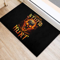 Flame Skull Rubber Doormat I Can Fix Stupid But That Hurt - Wonder Print Shop