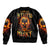 Flame Skull Sleeve Zip Bomber Jacket I Can Fix Stupid But That Hurt - Wonder Print Shop
