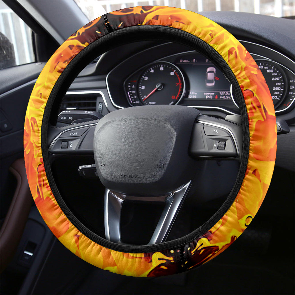 Flame Skull Steering Wheel Cover I Can Fix Stupid But That Hurt - Wonder Print Shop