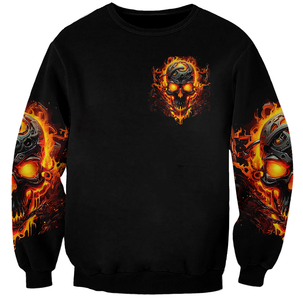 Flame Skull Sweatshirt I Can Fix Stupid But That Hurt - Wonder Print Shop