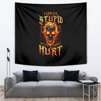 Flame Skull Tapestry I Can Fix Stupid But That Hurt - Wonder Print Shop