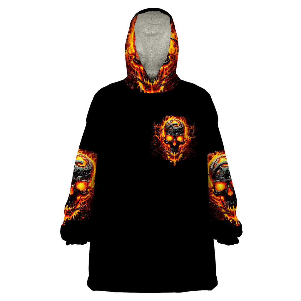 Flame Skull Wearable Blanket Hoodie I Can Fix Stupid But That Hurt - Wonder Print Shop