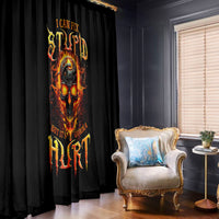 Flame Skull Window Curtain I Can Fix Stupid But That Hurt - Wonder Print Shop