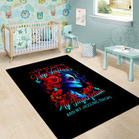Skull Rose Area Rug I Love My Curve My Tattoo My Imperfection - Wonder Print Shop