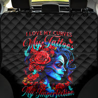 Skull Rose Back Car Seat Cover I Love My Curve My Tattoo My Imperfection - Wonder Print Shop