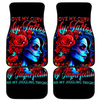 Skull Rose Car Mats I Love My Curve My Tattoo My Imperfection - Wonder Print Shop