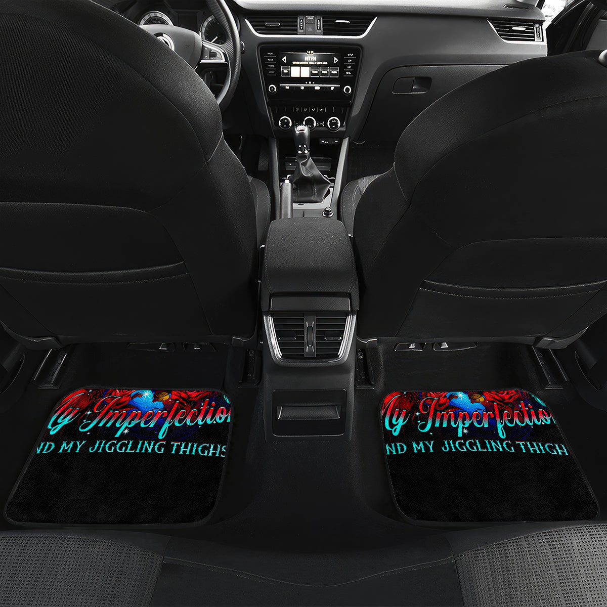 Skull Rose Car Mats I Love My Curve My Tattoo My Imperfection - Wonder Print Shop