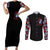 Skull Rose Couples Matching Short Sleeve Bodycon Dress and Long Sleeve Button Shirts I Love My Curve My Tattoo My Imperfection - Wonder Print Shop