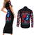 Skull Rose Couples Matching Short Sleeve Bodycon Dress and Long Sleeve Button Shirts I Love My Curve My Tattoo My Imperfection - Wonder Print Shop