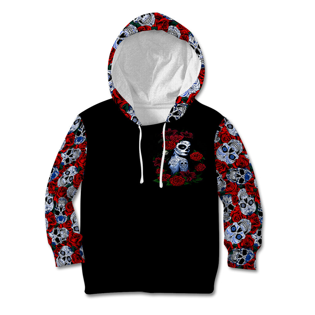 Skull Rose Kid Hoodie I Love My Curve My Tattoo My Imperfection - Wonder Print Shop