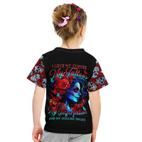 Skull Rose Kid T Shirt I Love My Curve My Tattoo My Imperfection - Wonder Print Shop
