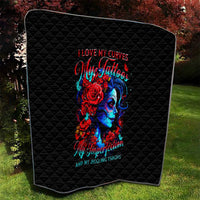Skull Rose Quilt I Love My Curve My Tattoo My Imperfection - Wonder Print Shop