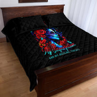 Skull Rose Quilt Bed Set I Love My Curve My Tattoo My Imperfection - Wonder Print Shop