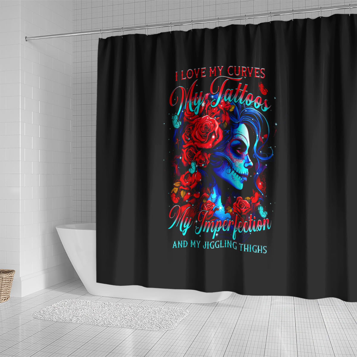 skull-rose-shower-curtain-i-love-my-curve-my-tattoo-my-imperfection