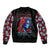 Skull Rose Sleeve Zip Bomber Jacket I Love My Curve My Tattoo My Imperfection - Wonder Print Shop