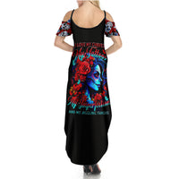 Skull Rose Summer Maxi Dress I Love My Curve My Tattoo My Imperfection - Wonder Print Shop