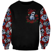 Skull Rose Sweatshirt I Love My Curve My Tattoo My Imperfection - Wonder Print Shop