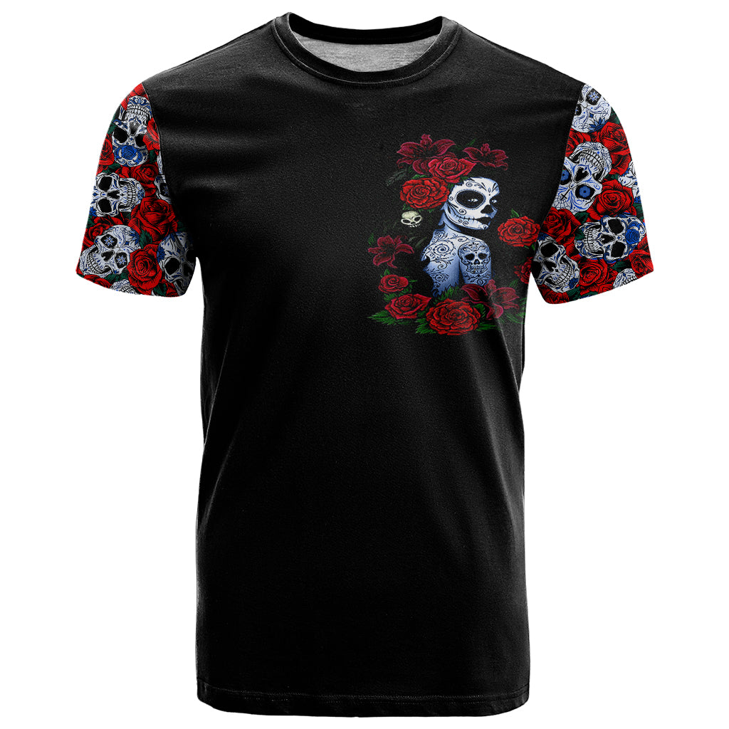 Skull Rose T Shirt I Love My Curve My Tattoo My Imperfection - Wonder Print Shop