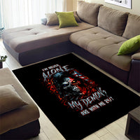 Blood Skull Area Rug I Never Alone My Demon With Me 24/7 - Wonder Print Shop